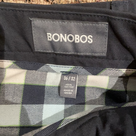 Navy blue bonobos slim straight men’s pants - Picture 2 of 6